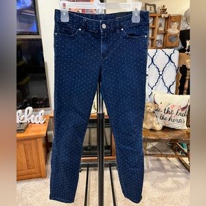Club Monaco navy jeans with white dots size 2